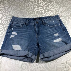 White House Black Market distressed denim shorts